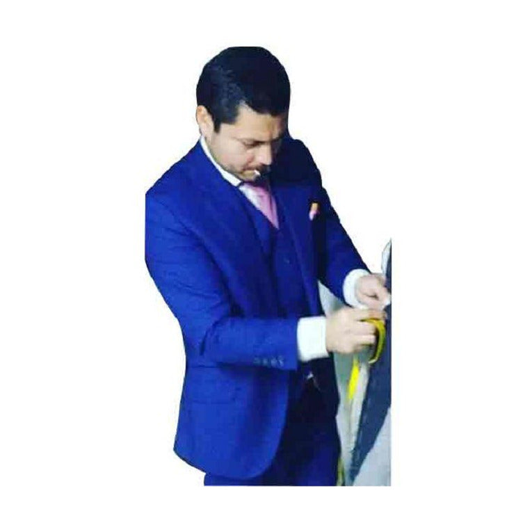 Alberto Nardoni Classic Peak Lapel Royal Blue Suit – OvercoatUSA