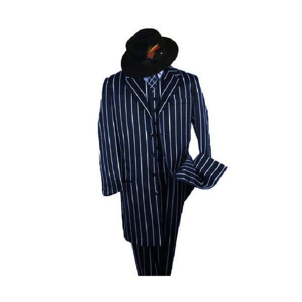 Alberto Nardoni Dark Navy White Pinstripe Suit