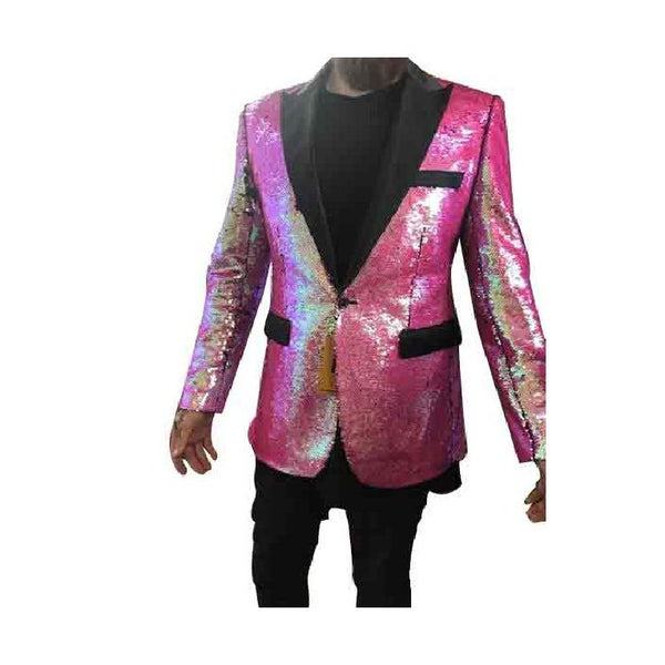 ALBERTO NARDONI PAISLEY PATTERN BLAZER IN HOT PINK