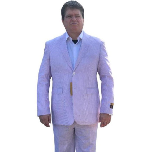 Alberto Nardoni Lavender Canary Two Button Sear Sucker Suit