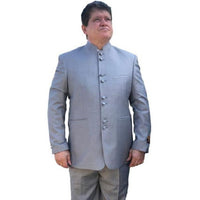 Alberto Nardoni Light Grey Gray Eight Button Collar Suit
