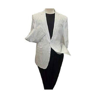Alberto Nardoni Mens Two Button Paisley Pattern White Blazer