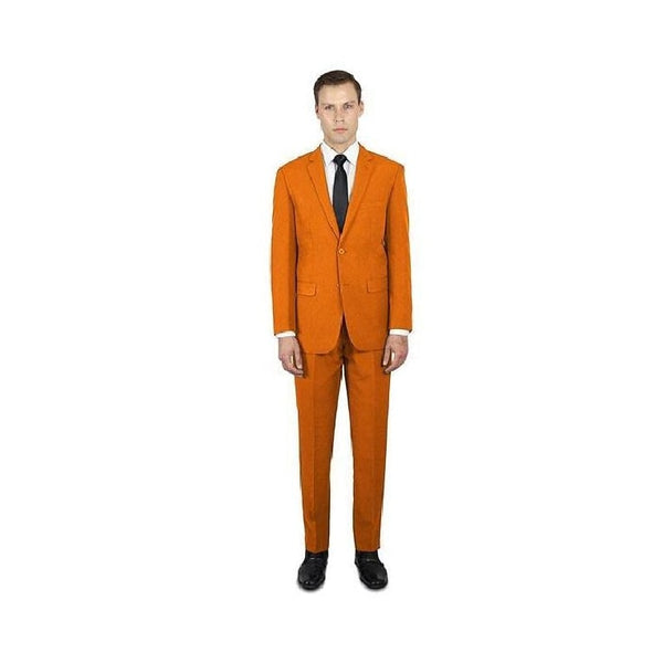 Alberto Nardoni Orange Notch Lapel Classic Fit Suit