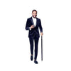 Alberto Nardoni Peak Lapel Navy Blue Velvet Suit Jacket