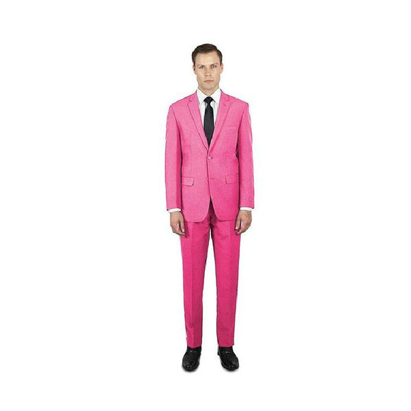 PINK TWO BUTTONS FLAT FRONT PANTS SUIT