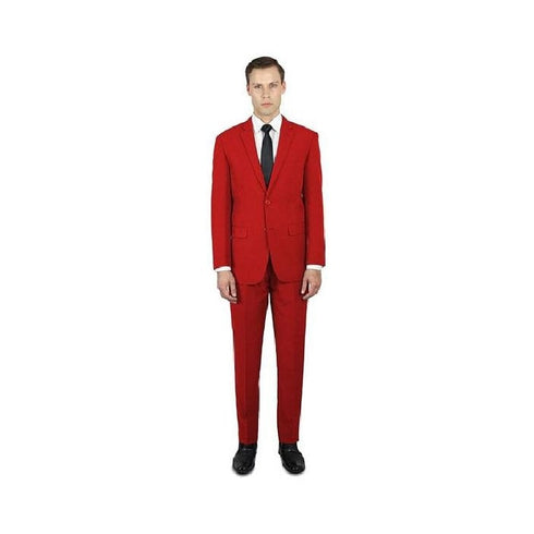 Alberto Nardoni Red Two Buttons Classic Fit Suit