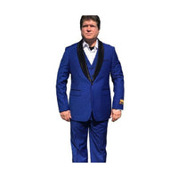 Alberto Nardoni Royal Blue One Button Shawl Vested Suit