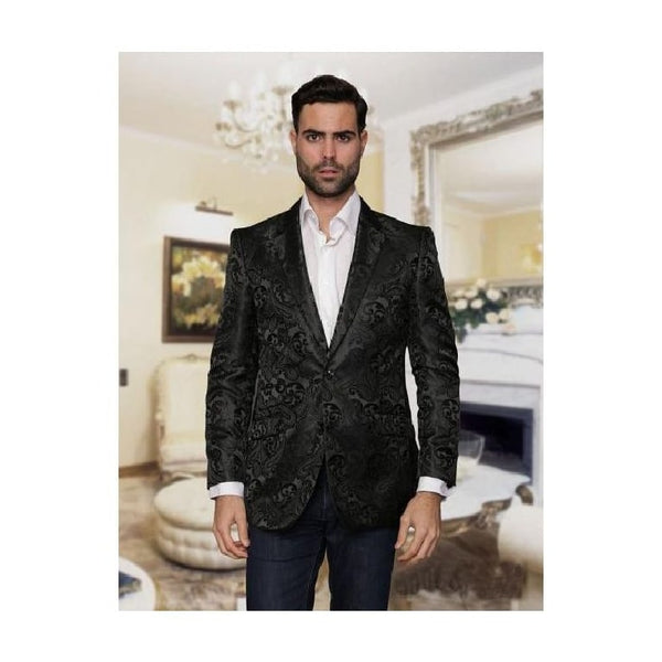SINGLE BREASTED WESTERN BLAZER BLACK