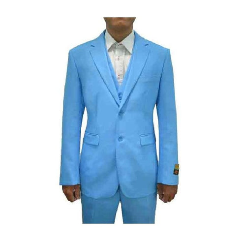 Alberto Nardoni Turquoise Single Breasted Notch Lapel Suit