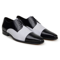 Belvedere Alexander Black & White Leather Oxford