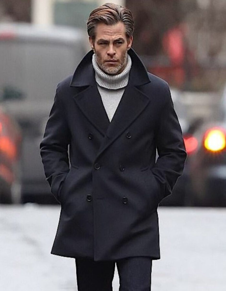 All the Old Knives Chris Pine Peacoat – OvercoatUSA