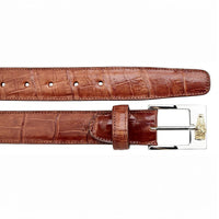 Belvedere Cognac Alligator Belt - Luxury Leather Belt
