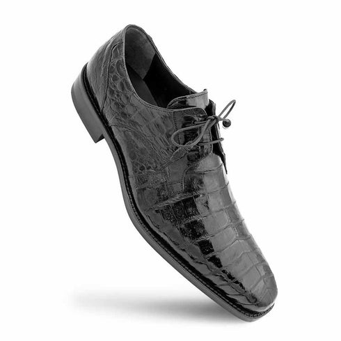 Anderson Black Genuine Crocodile Lace-Up By Mezlan Made In Spain Brand