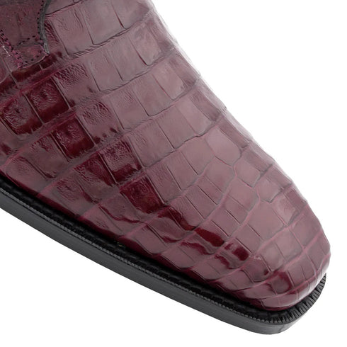 Men's Crocodile Lace Up Anderson Burgundy By Mezlan Made In Spain Brand