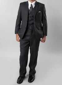 Classic Boy Suit 5 Piece Set Gray