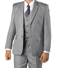 (10H) Classic Boy Suit 5 Piece Set Mid Gray