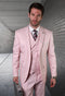 Mens Ticket Pocket Peak Lapel Double breasted Vest 100% Wool Tom Ford Style Modern Fit in Color "Pink" By Statement