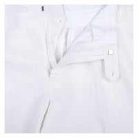 Mens Basic Two Button Classic Fit Linen Summer White Suit
