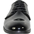 Bravo Mens Classic Plain Toe Shiny Patent Tuxedo Oxford Dress Shoe in Black