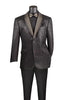 Black Regular Fit Jacket with Dots Lapel and Matching Bow Tie