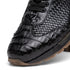 Marco Di Milano Roma Men's Shoes Black Genuine Caiman Crocodile / Woven Leather Fashion Sneakers