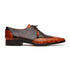 Marco Di Milano Anzio Exotic Alligator & Calfskin Leather Brandy Oxfords