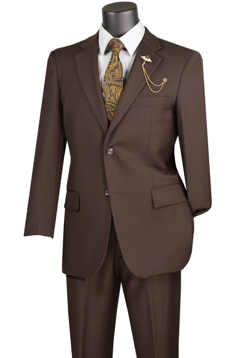 Mens Modern Fit 2 Button Brown Suit