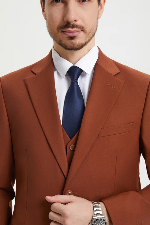 Brown Wedding Suit - Jacket + Pants - Brown Tuxedo - Brown Groomsmen Classic Suit