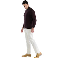 MENS BROWN PULLOVER TURTLENECK SWEATER