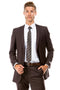 Men's Basic 2 Button Slim Fit Wedding  Brown Suit