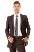 Men's Basic 2 Button Slim Fit Wedding  Brown Suit