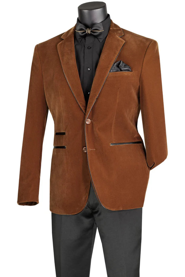 Bourbon Slim Fit Velvet Sport Coat Single Breasted 2 buttons