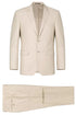 Mens Basic Two Button Classic Fit Suit With Optional Vest In Light Tan Beige