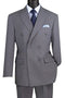 Mens Classic Double Breasted Poplin Suit In Grey