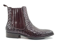 Carrucci Basket Weave Leather Chelsea Boot