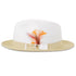 Tapa Crushable Straw Hat Fedora in Two Tone Beige-White