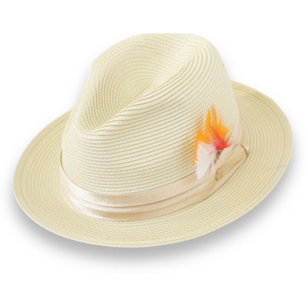 Tapa Crushable Straw Hat Fedora in Beige