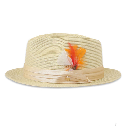 Tapa Crushable Straw Hat Fedora in Beige