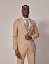 Mens Linen Suit For Beach Wedding - Summer  Suit in Beige Herringbone