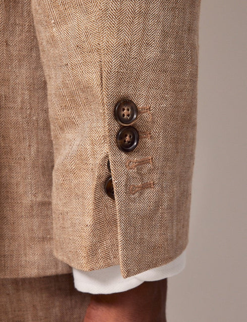 Mens Linen Suit For Beach Wedding - Summer  Suit in Beige