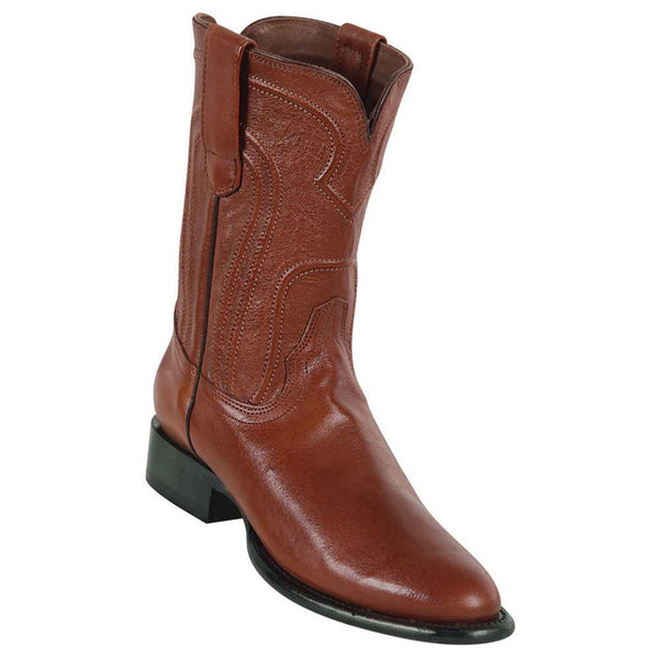 Los Altos Mens Belmont Brown Leather Roper Round Toe Boot