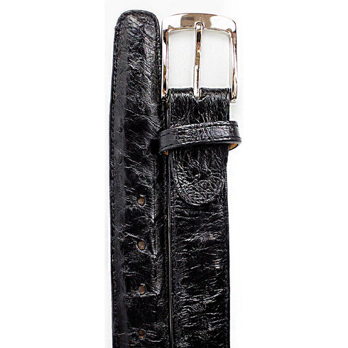 Mens Belvedere Ostrich Quill Dress Belt in Brown