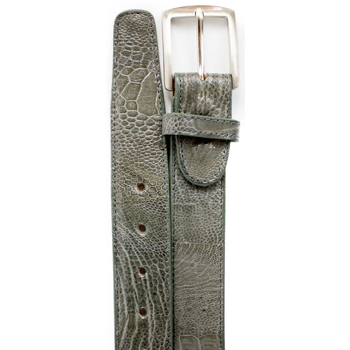 Mens Belvedere Ostrich Leg Dress Belt in Brandy