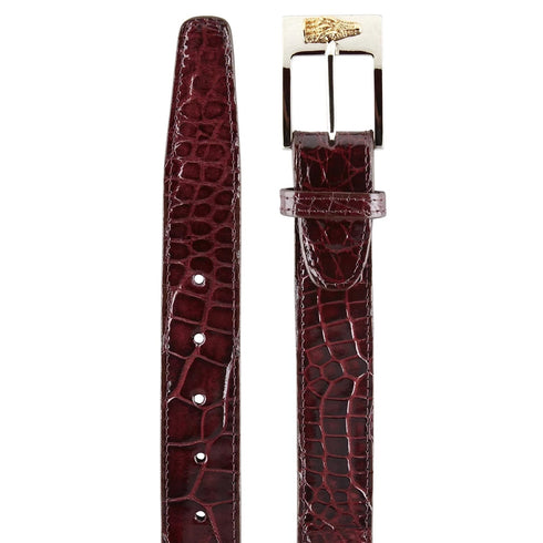 Mens Belvedere Alligator Dress Belt in Sky