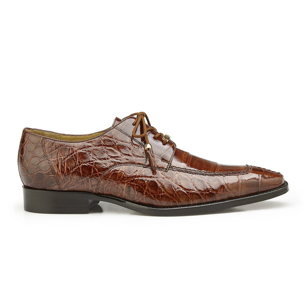 Mens Belvedere Lorenzo Alligator Split Toe Dress Shoe in Brown