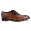 Mens Belvedere Grant Calf Skin & Crocodile Split Toe Dress Shoe in Almond Tan & Brown