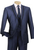 Mens One Button Shawl Tuxedo Suit With Trim in Navy
