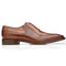 Men's Belvedere Biagio Ostrich Leg & Italian Calf Lace Up Dress Shoe in Antique Peanut Camel