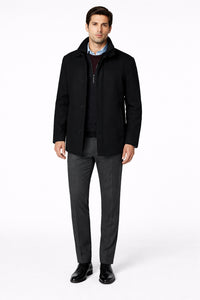 Big tall black car coat – wool charcoal coats men