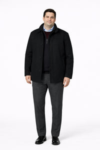 Big tall black car coat – wool charcoal coats men